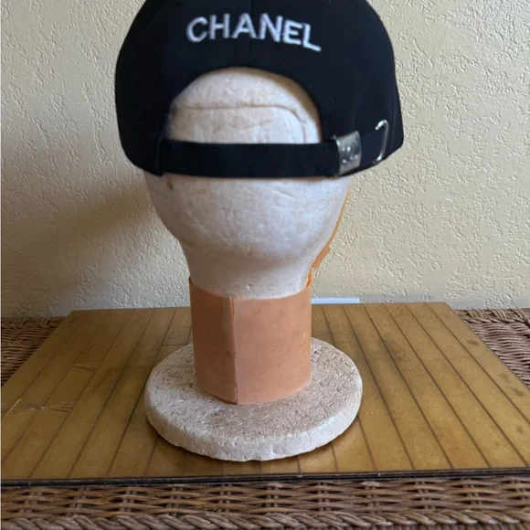 CHANEL PGA Black baseball hat Cap with White Embroidered Logo❤️ - Picture 4 of 8